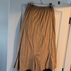 Faux Suede Tan A-Line Skirt